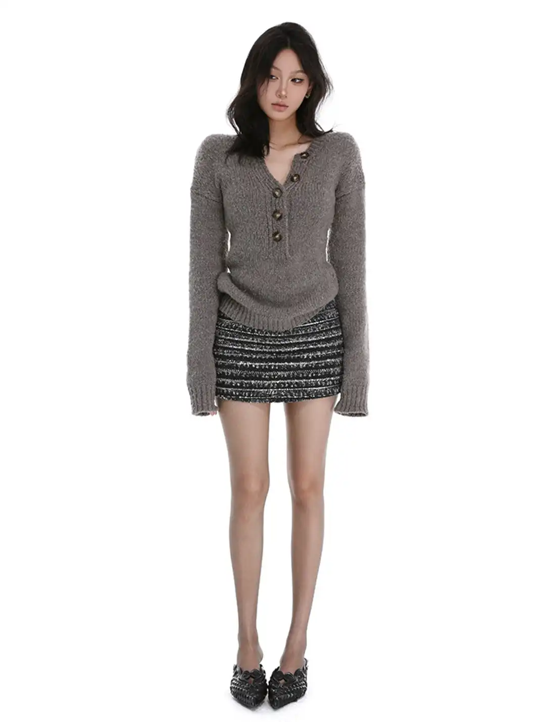 itsdinn | Handmade Beaded Wool One-Piece Skirt