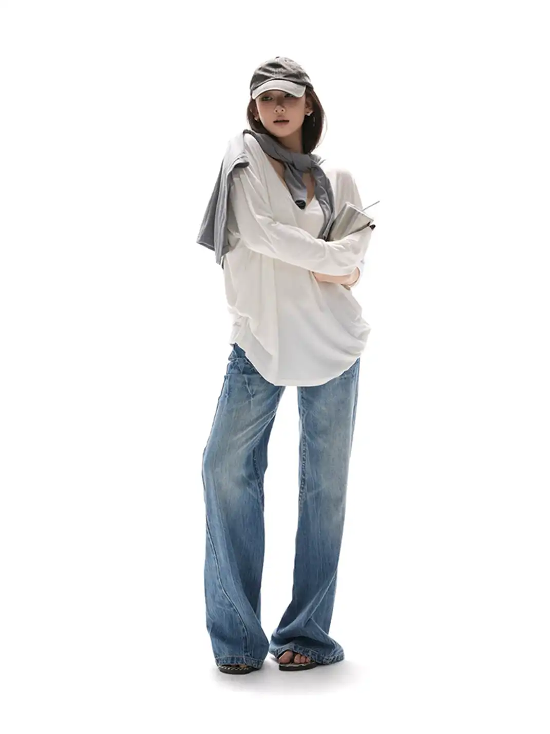 itsdinn | Retro Cropped Straight Leg Jeans
