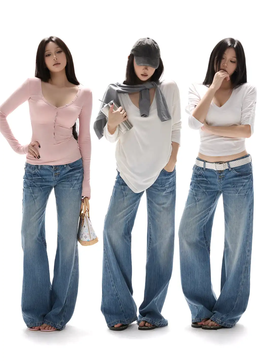 itsdinn | Retro Cropped Straight Leg Jeans