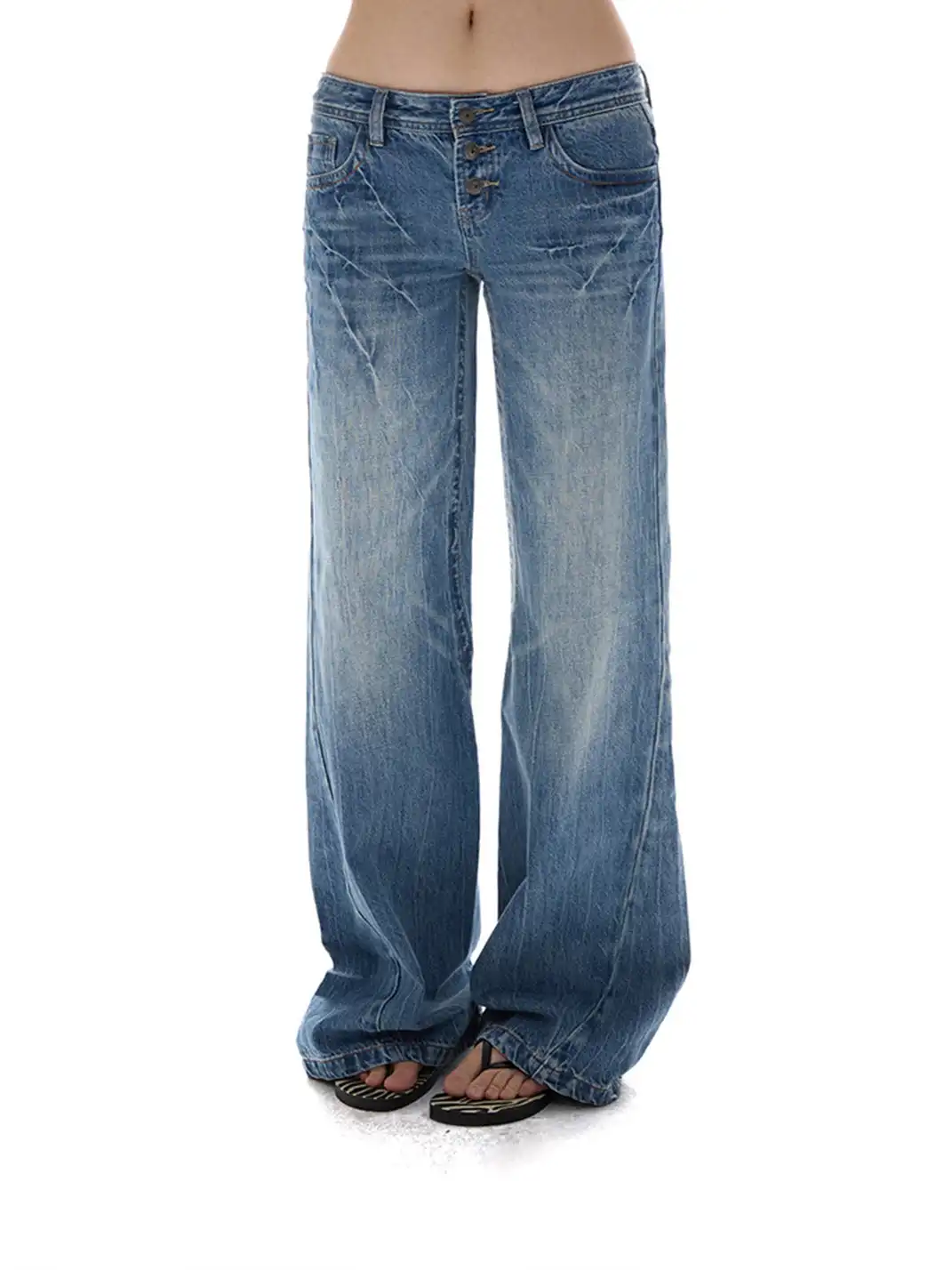 itsdinn | Retro Cropped Straight Leg Jeans