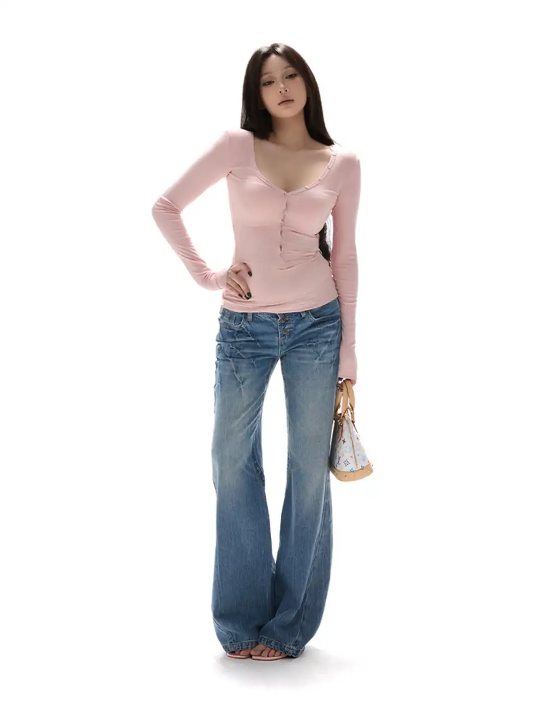 itsdinn | Retro Cropped Straight Leg Jeans