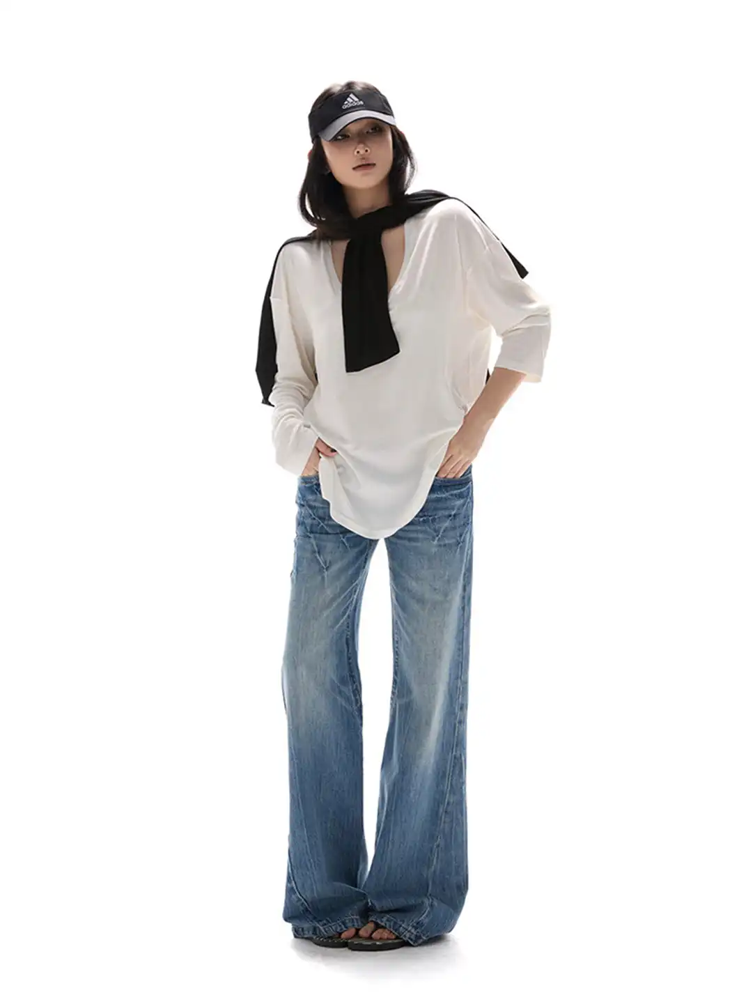 itsdinn | Retro Cropped Straight Leg Jeans