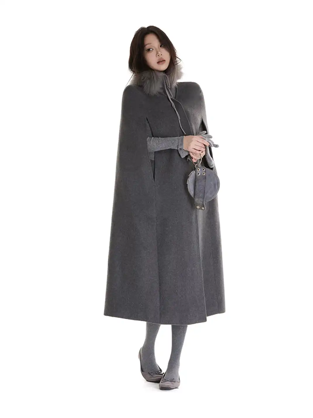 itsdinn | Wool Sleeveless Cape Coat