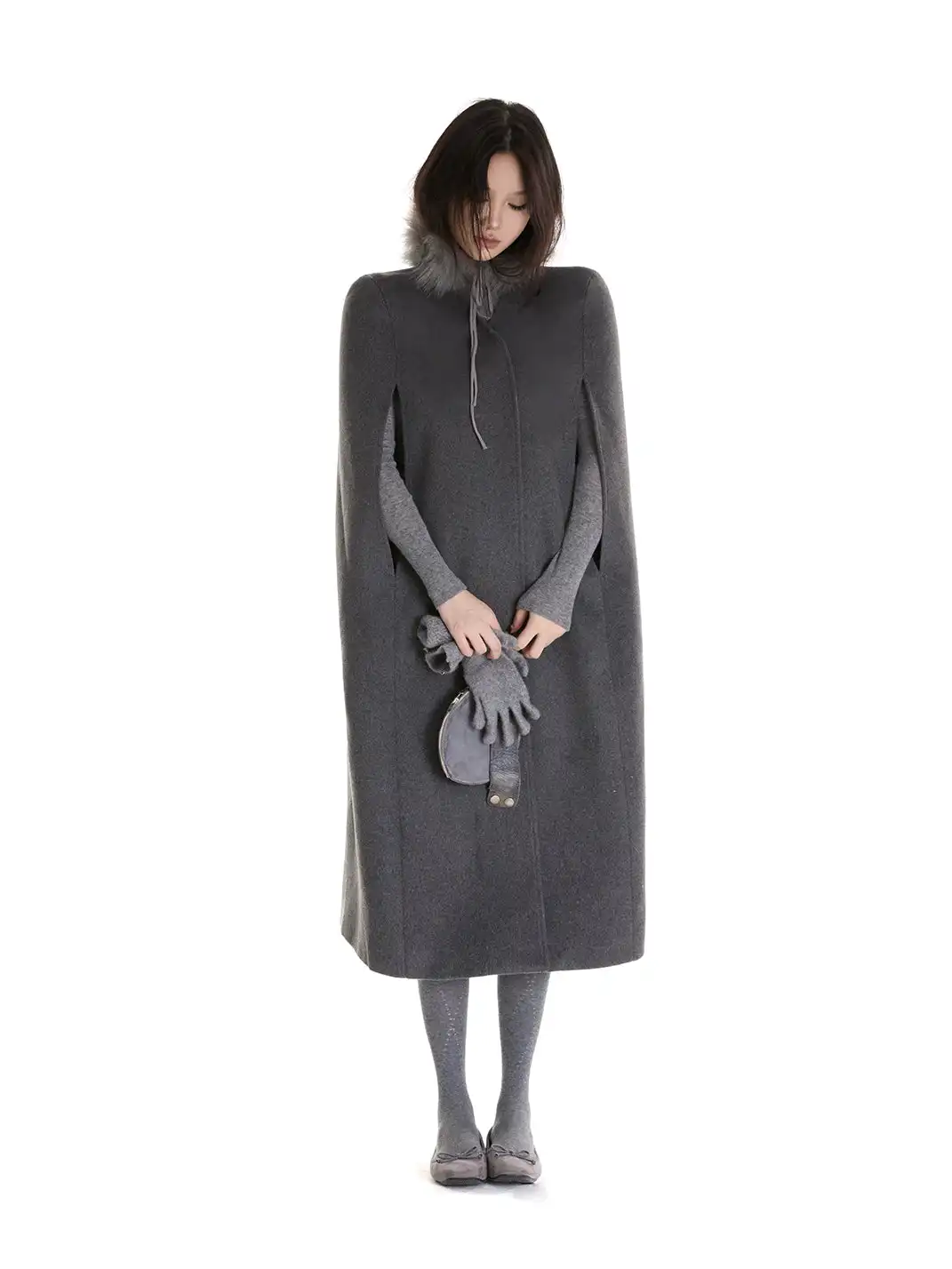 itsdinn | Wool Sleeveless Cape Coat