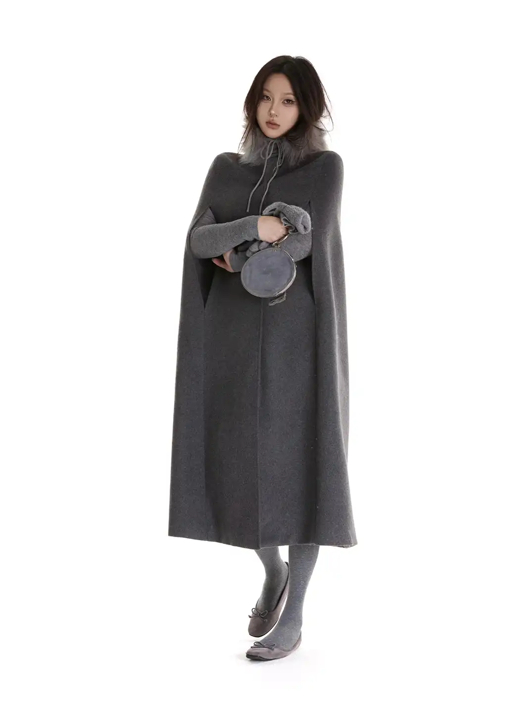 itsdinn | Wool Sleeveless Cape Coat