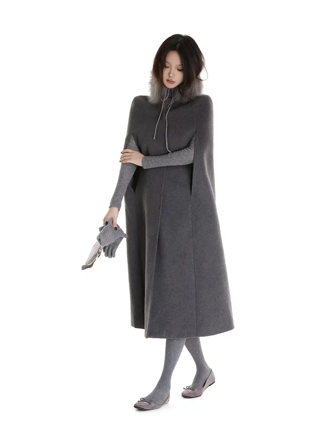 itsdinn | Wool Sleeveless Cape Coat