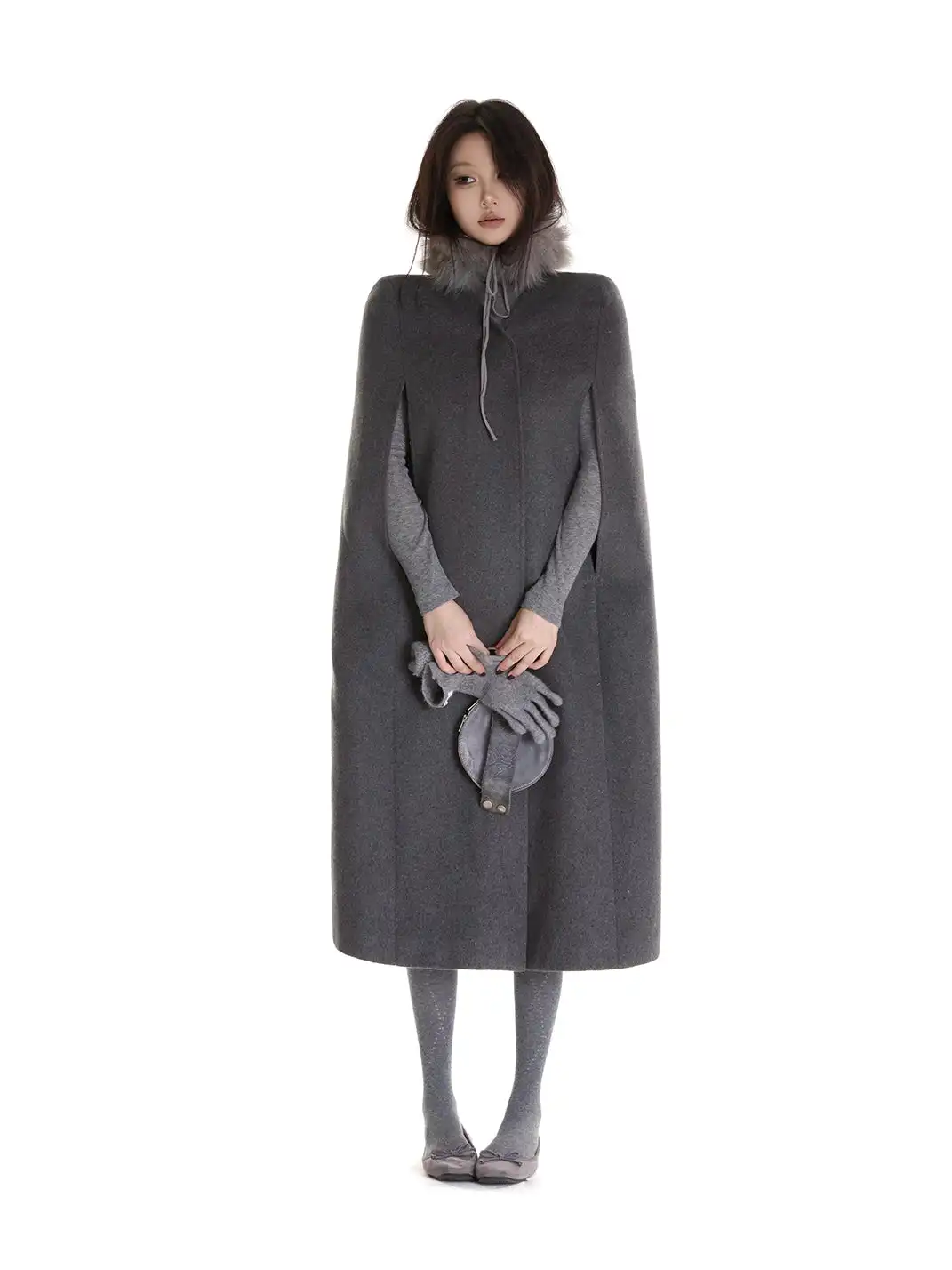 itsdinn | Wool Sleeveless Cape Coat