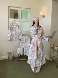 itsdinn | Grey And Pink Leopard Print Pajama Set