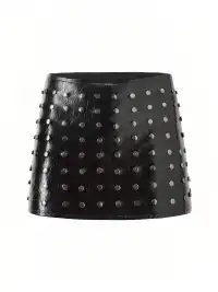 itsdinn | Fully Studded Patent Leather Ankle Skirt