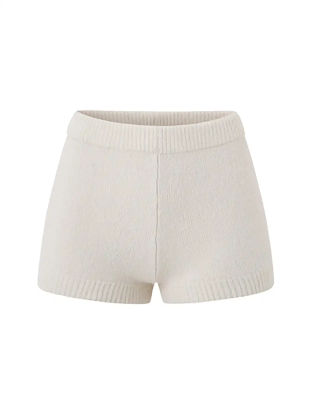 itsdinn | Off-The-Shoulder Fitted Knit Top And Shorts Two-Piece Set