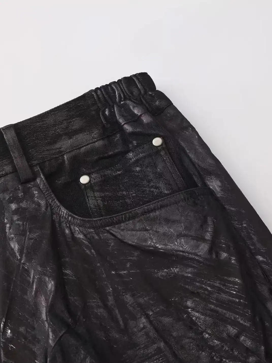 Disark | Waxed Double-Layered Flared Pants