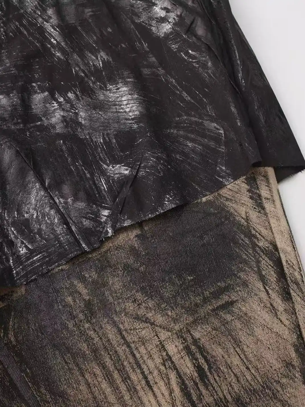 Disark | Waxed Double-Layered Flared Pants