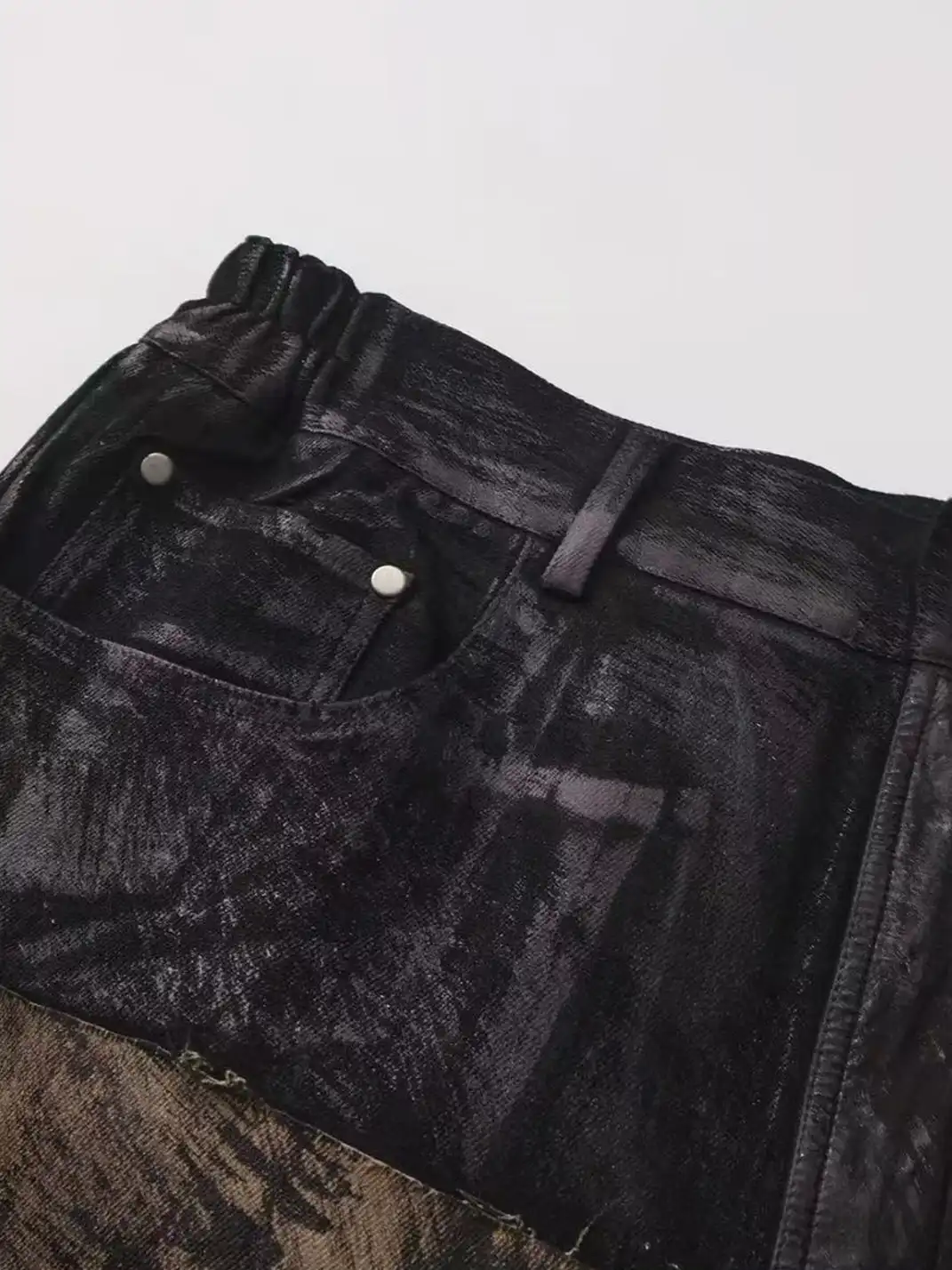 Disark | Waxed Double-Layered Flared Pants