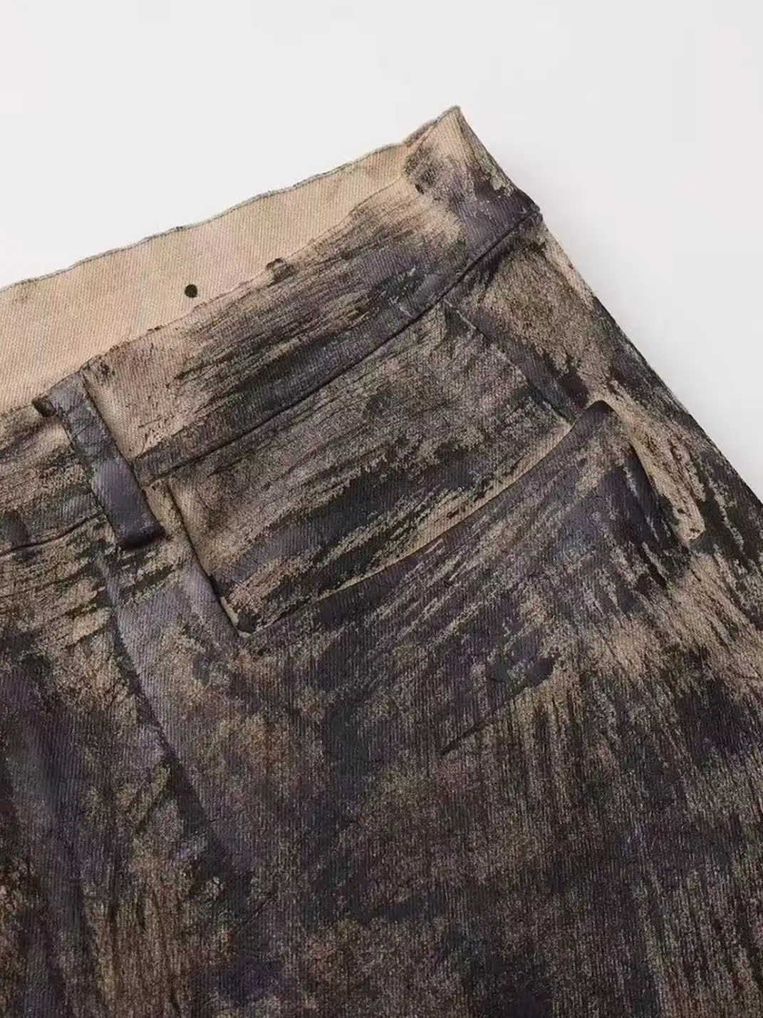 Disark | Pentagram Wax-Painted Patchwork Wide-Leg Pants