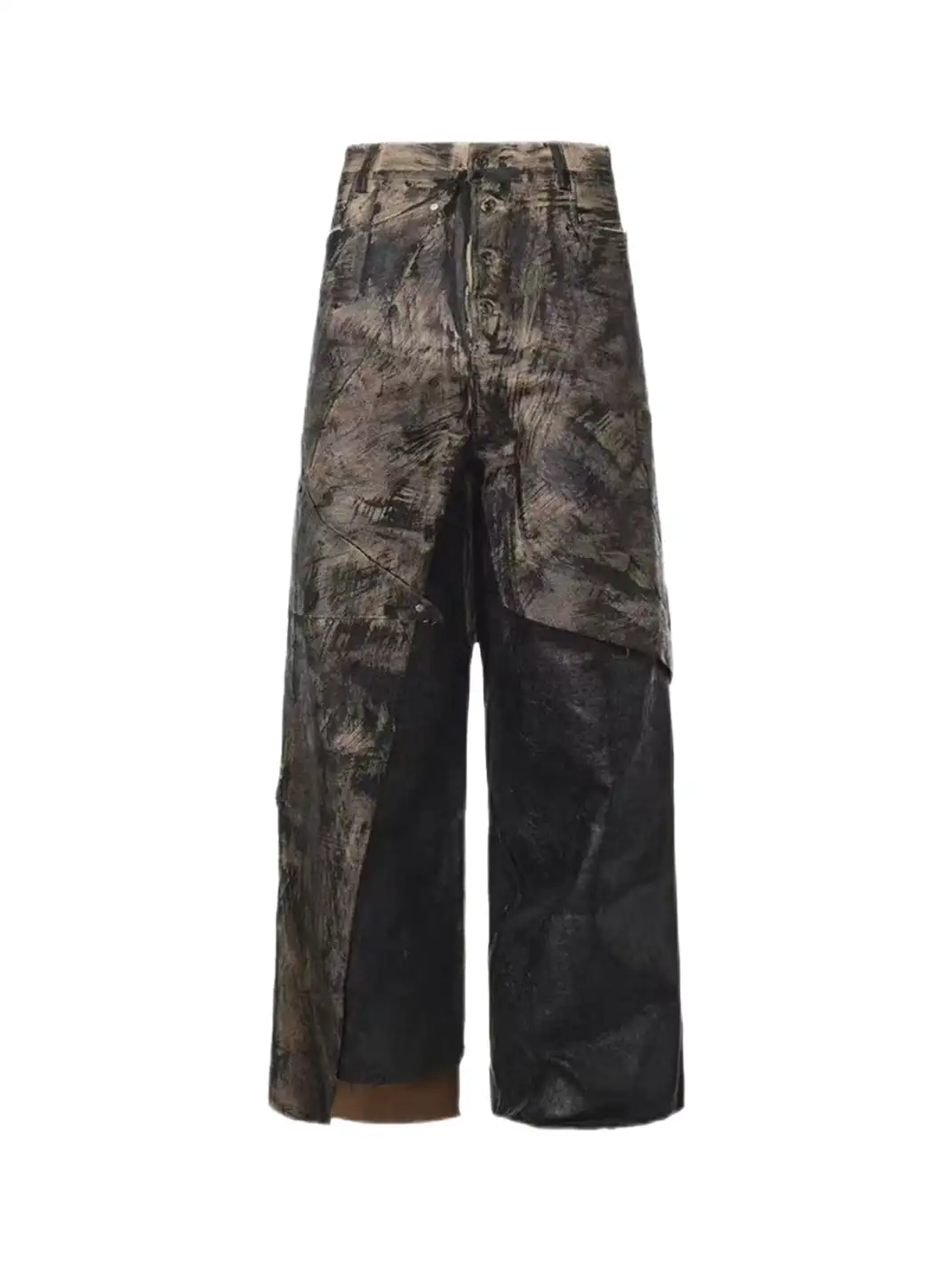 Disark | Pentagram Wax-Painted Patchwork Wide-Leg Pants