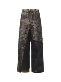 Disark | Pentagram Wax-Painted Patchwork Wide-Leg Pants