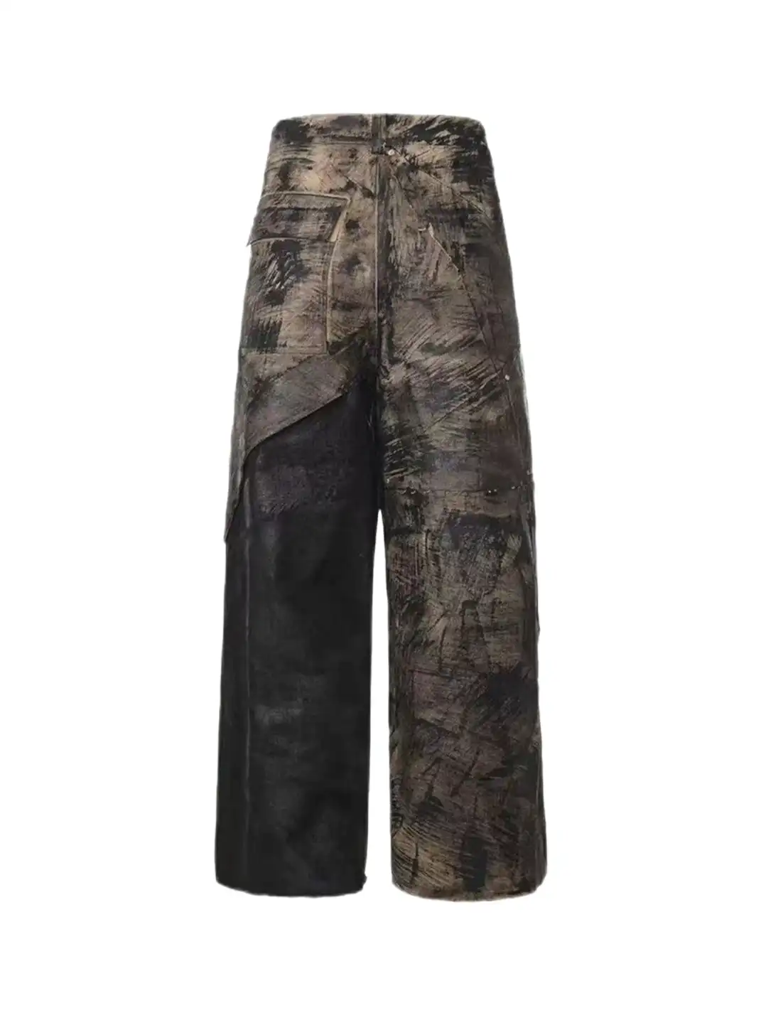Disark | Pentagram Wax-Painted Patchwork Wide-Leg Pants