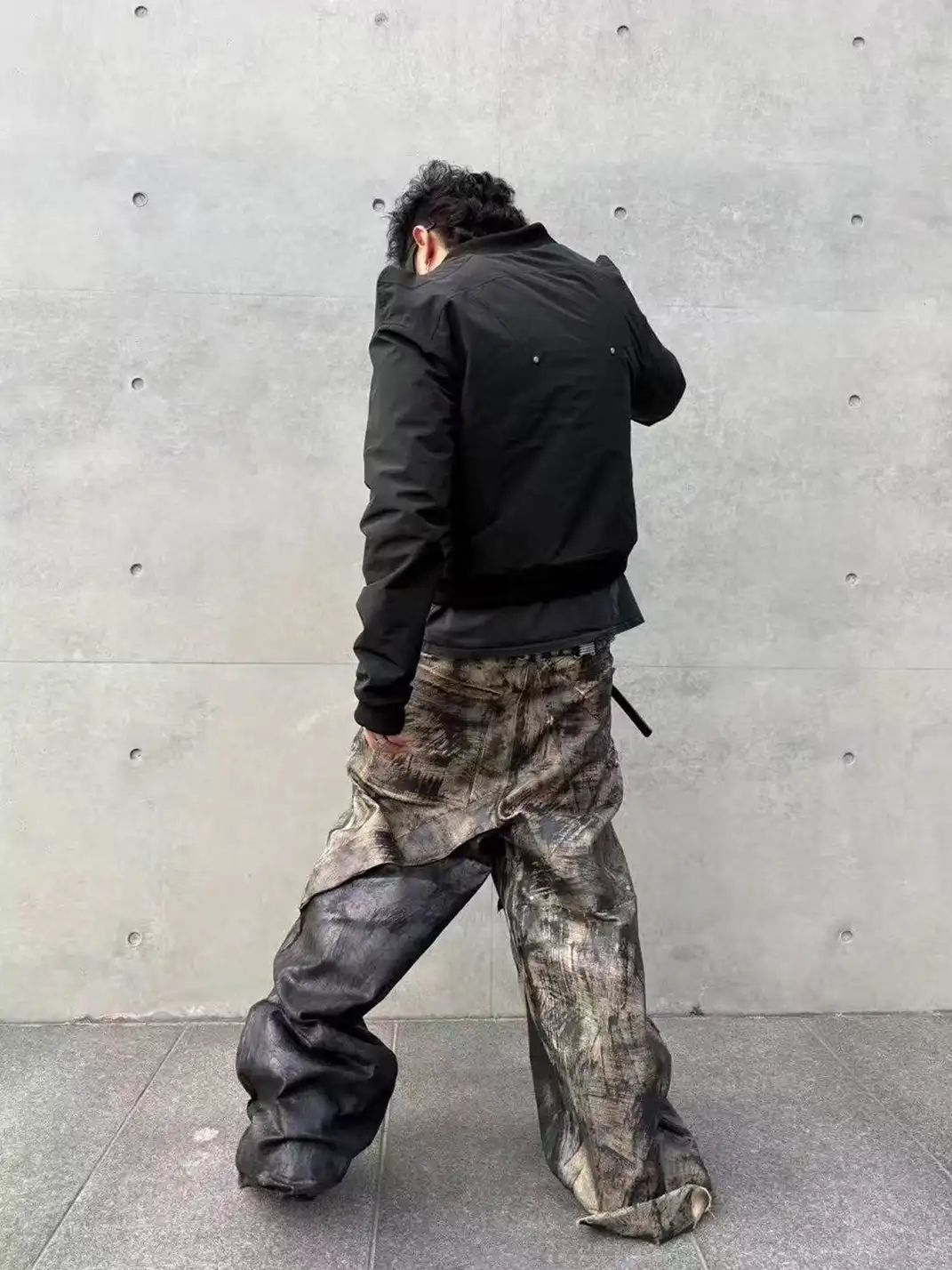 Disark | Pentagram Wax-Painted Patchwork Wide-Leg Pants