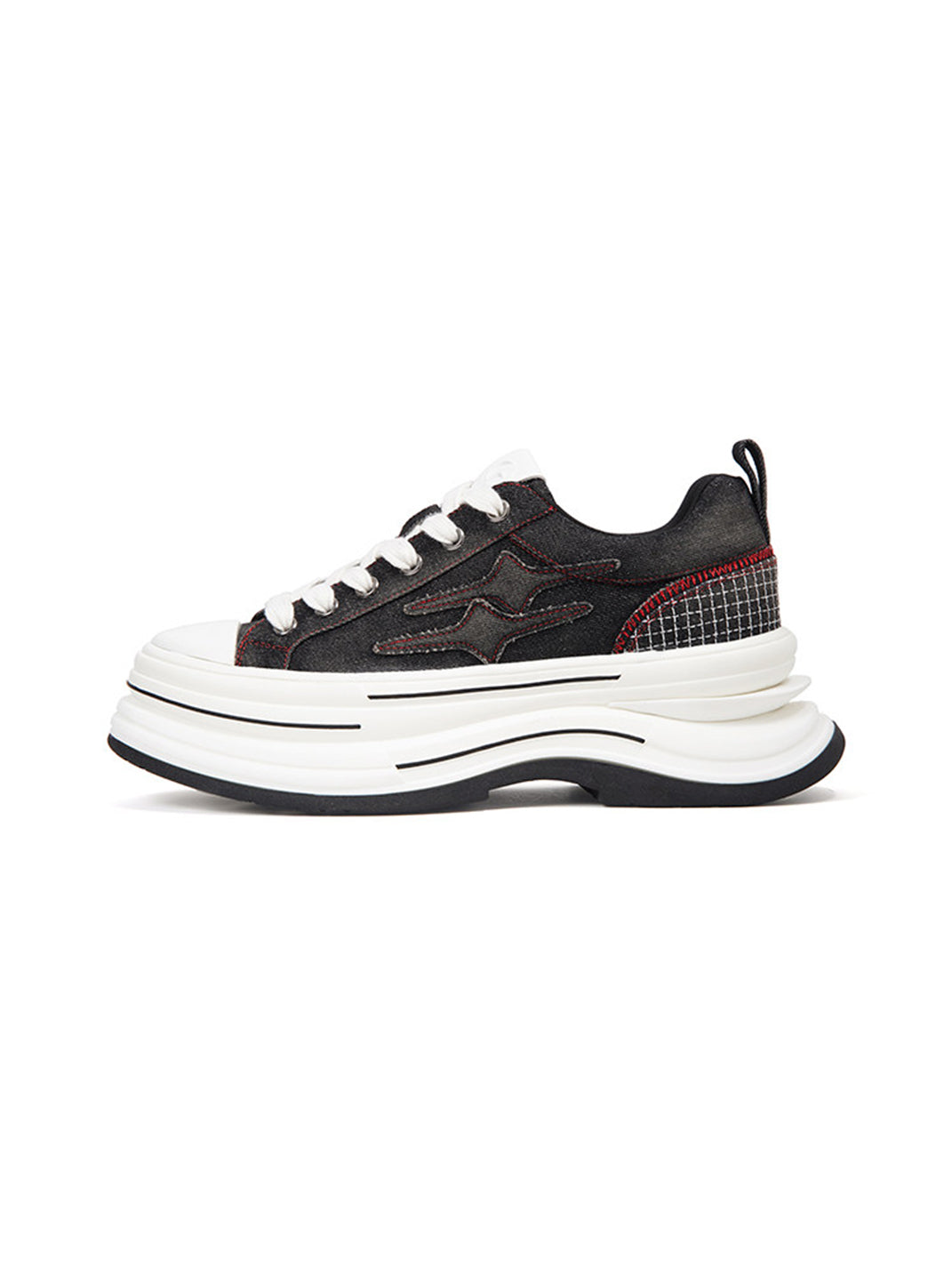 靴 Killwinner 7cm platform canvas shoes KILLWINNER | 7cm Platform Canvas Shoes-Black Red | PSYLOS1