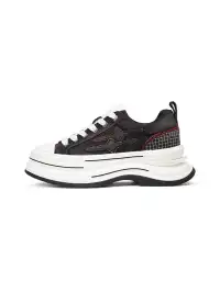 KILLWINNER | 7cm Platform Canvas Shoes-Black Red