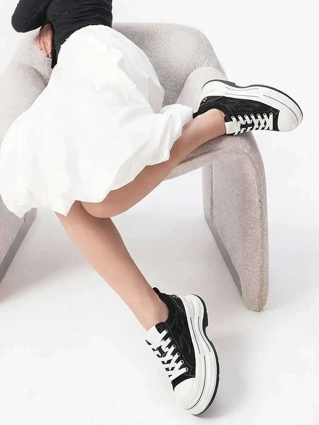 KILLWINNER | 7cm Platform Canvas Shoes-Black
