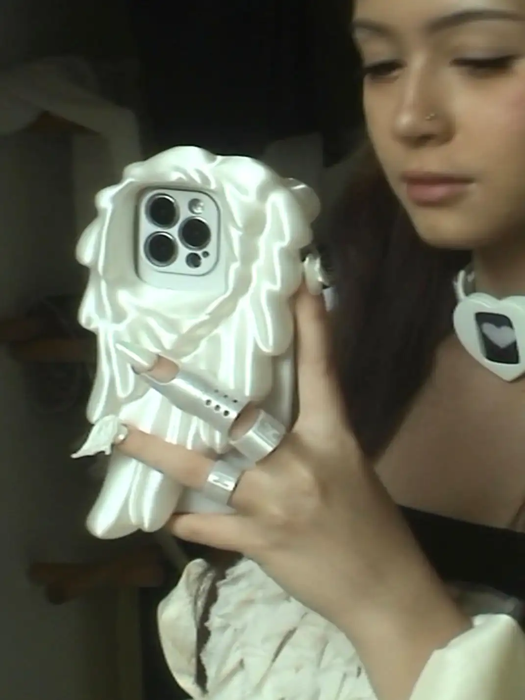 HSUX OFFICIAL | Silk Black and White Wings Phone Case