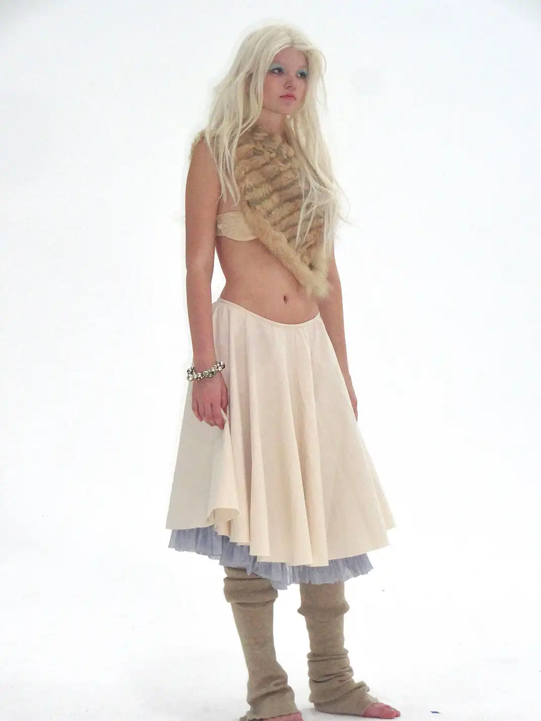 HSUX OFFICIAL | Spliced Gray Mesh Umbrella Skirt