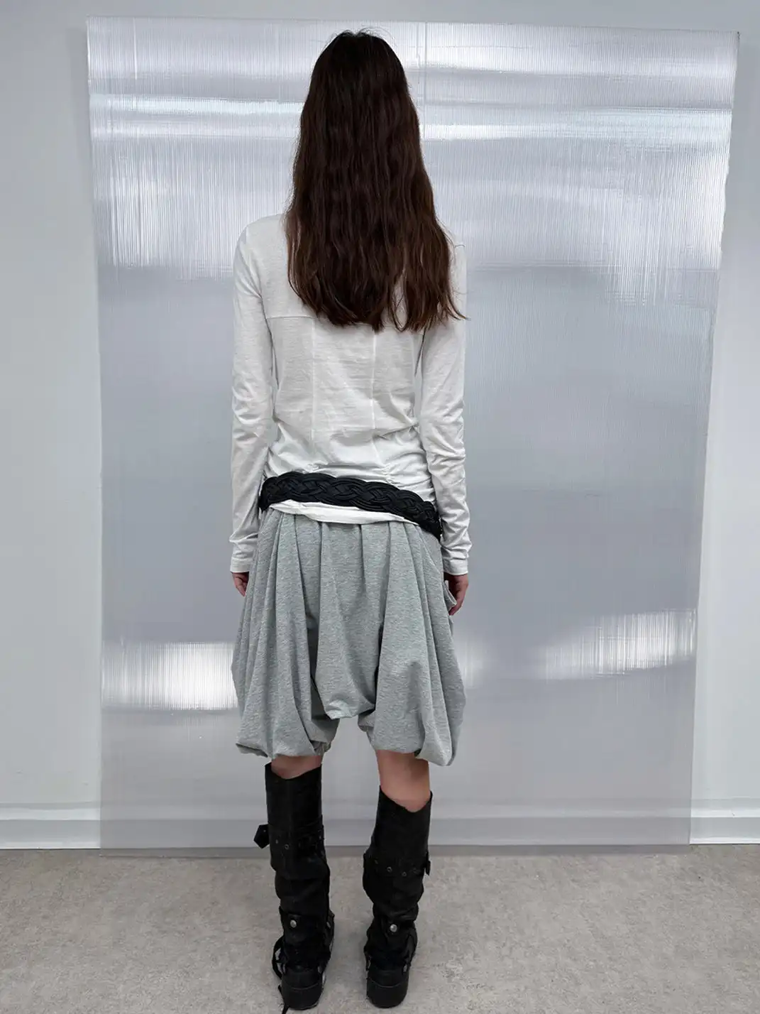 DoublePunch | Woven Rivet Buckle Wide Belt
