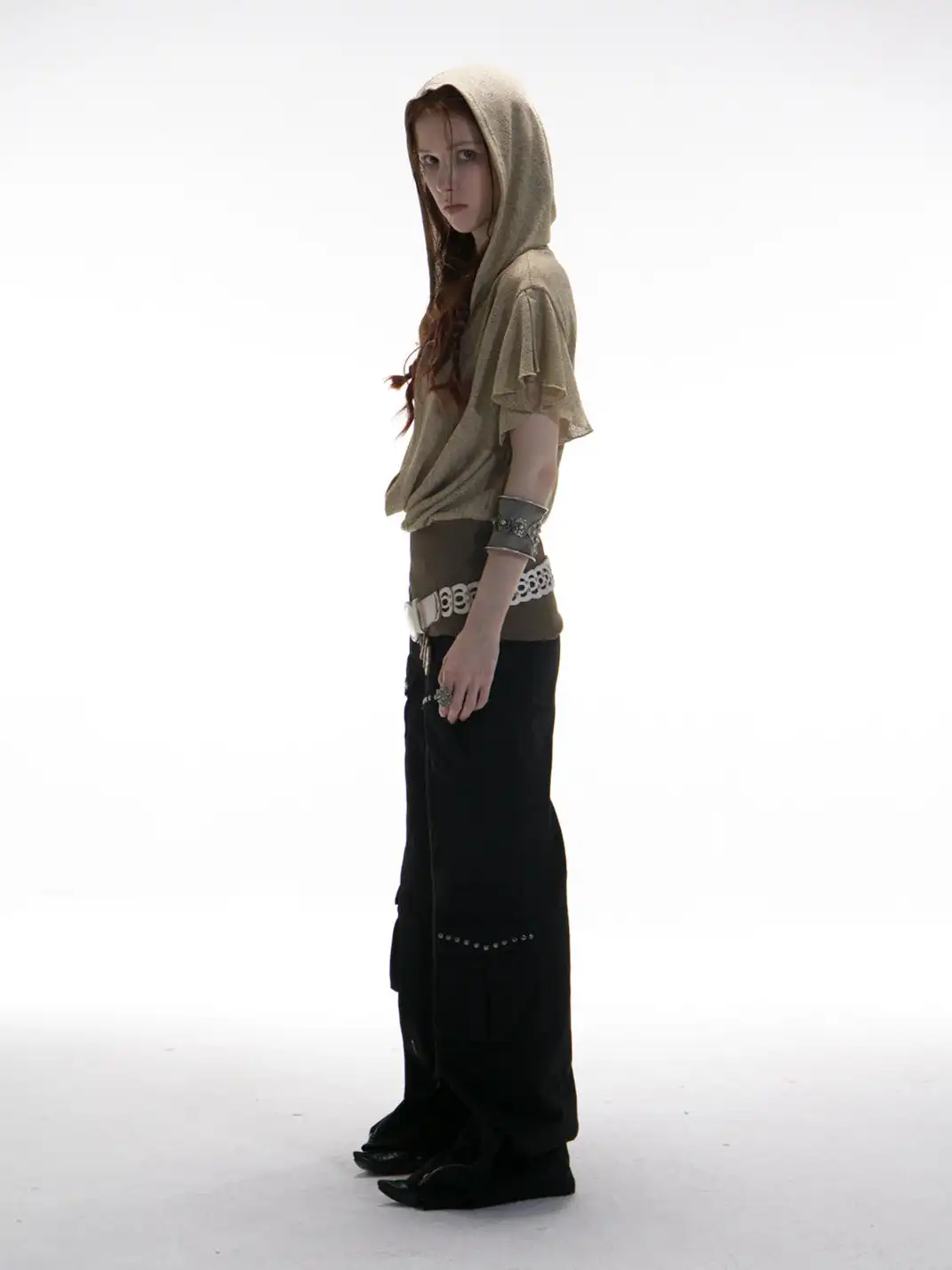 DoublePunch | Distressed Straight-Leg Wide-Leg Cargo Pants