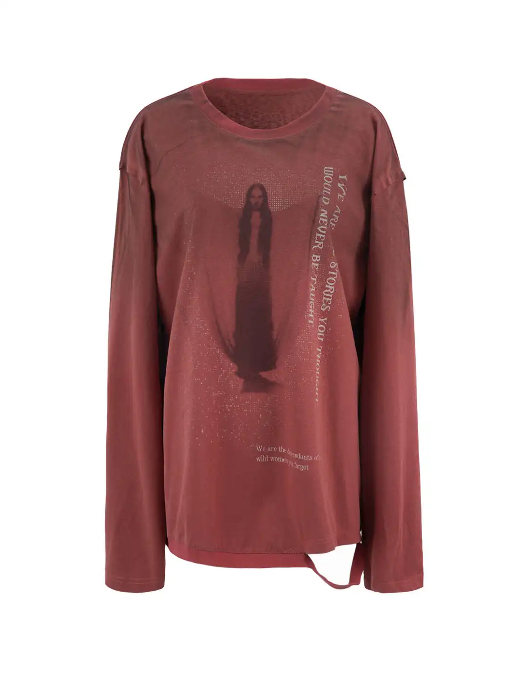 DoublePunch | Crew Neck Printed Long-Sleeved T-Shirt