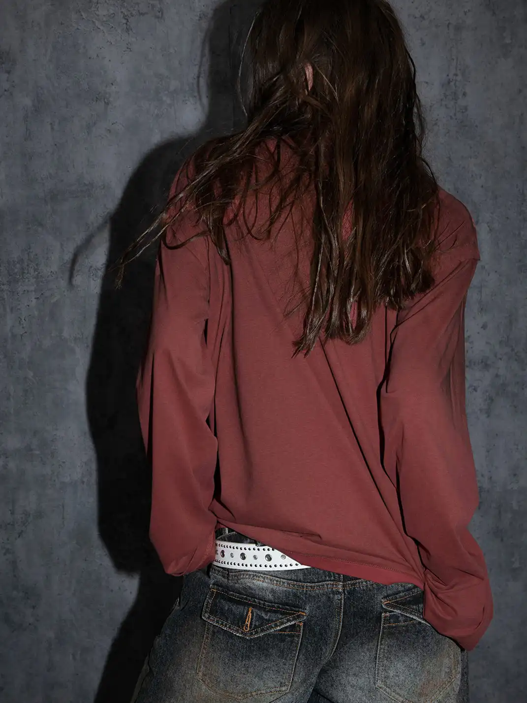 DoublePunch | Crew Neck Printed Long-Sleeved T-Shirt