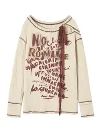NO ROMANCE | Lace-up Printed Long-Sleeved Top