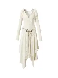 NO ROMANCE | V-Neck Lace-Trimmed Knit Dress