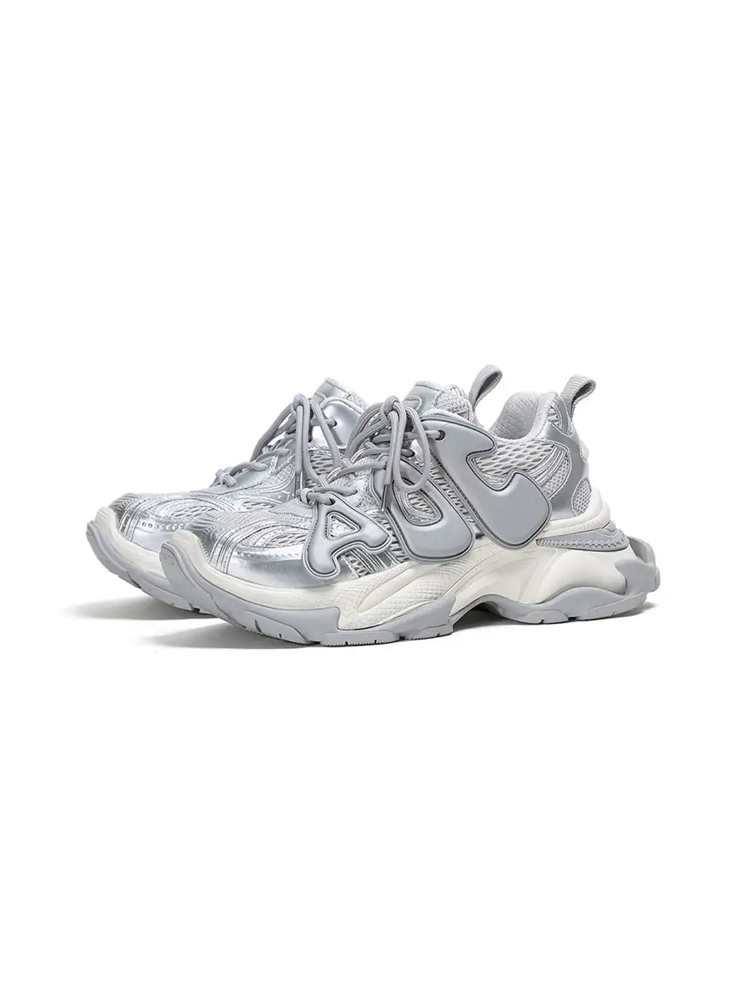 ADC | Breathable Chunky Sneakers That Add 7Cm In Height-Sliver