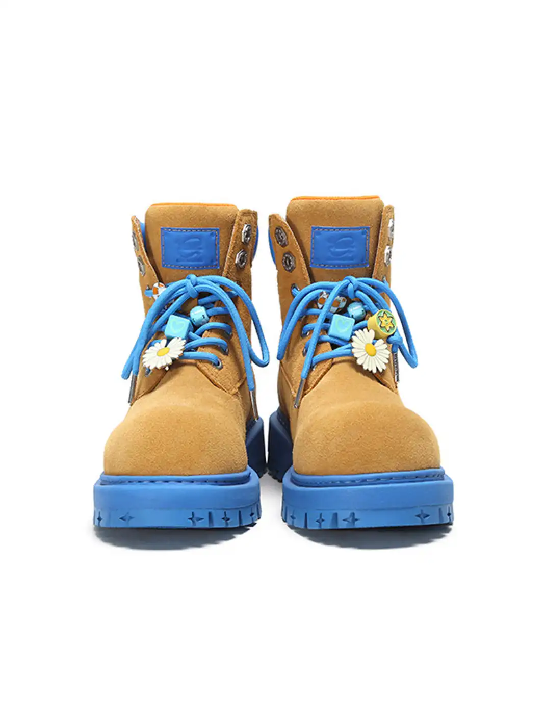 ADC | Yellow Suede Blue Sole Platform Martin Boots