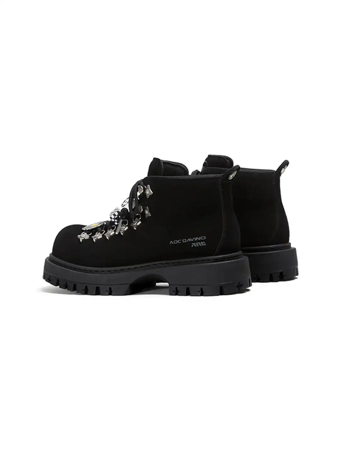 ADC | Chunky Black Combat Boots with Star Accents