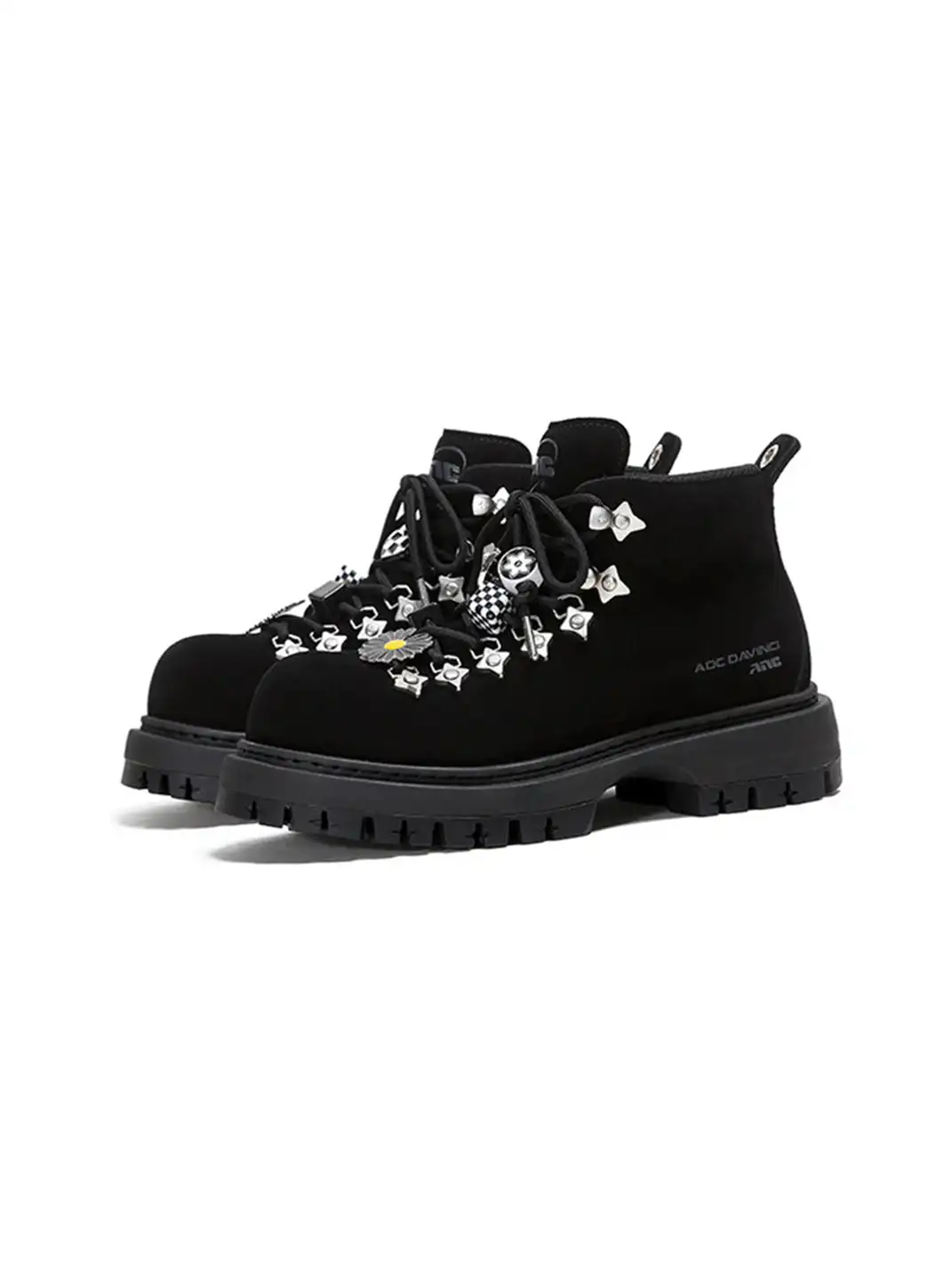 ADC | Chunky Black Combat Boots with Star Accents