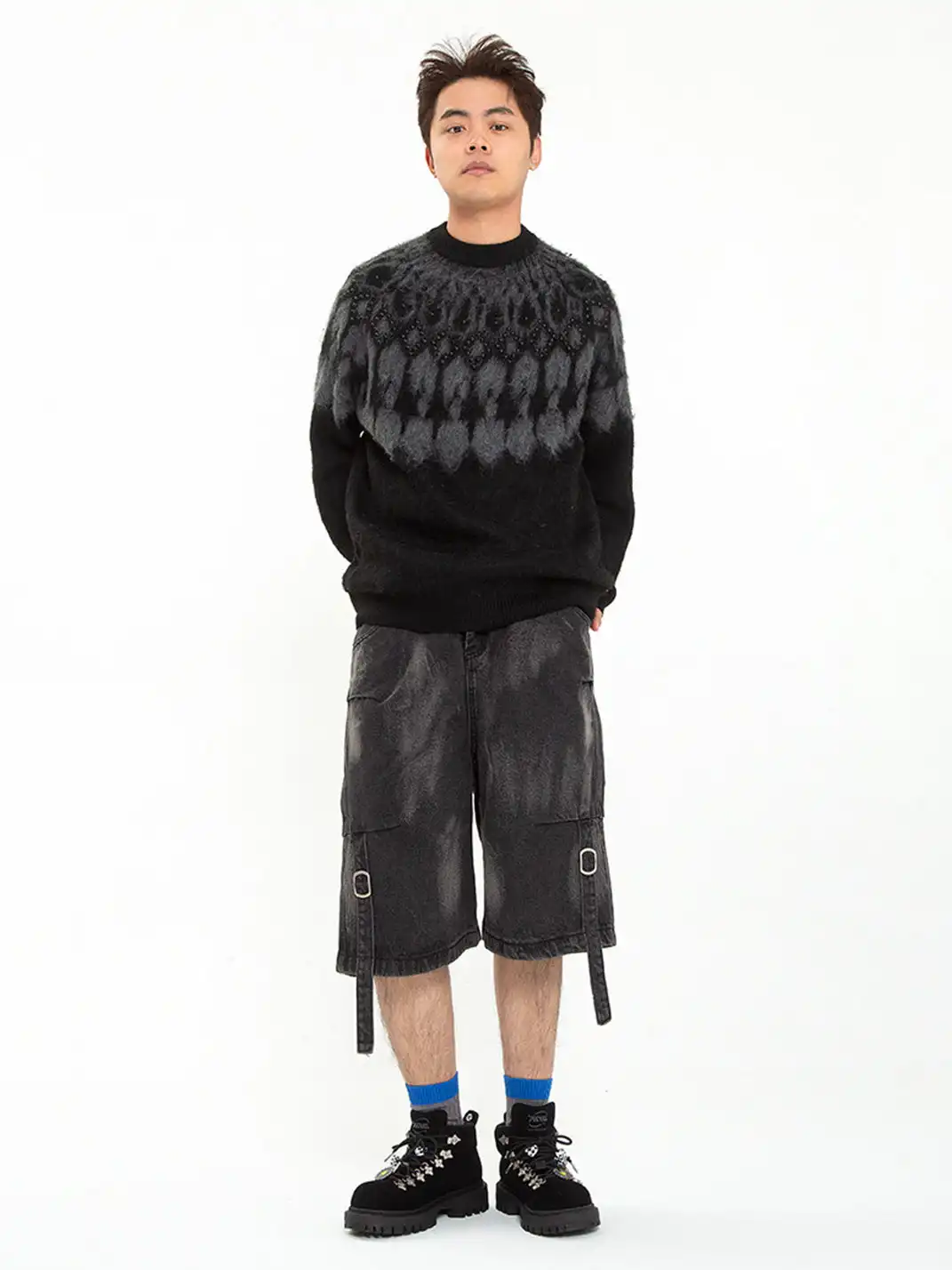 ADC | Chunky Black Combat Boots with Star Accents