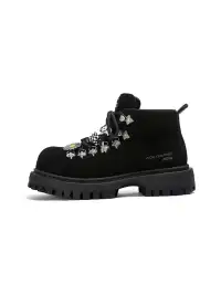 ADC | Chunky Black Combat Boots with Star Accents