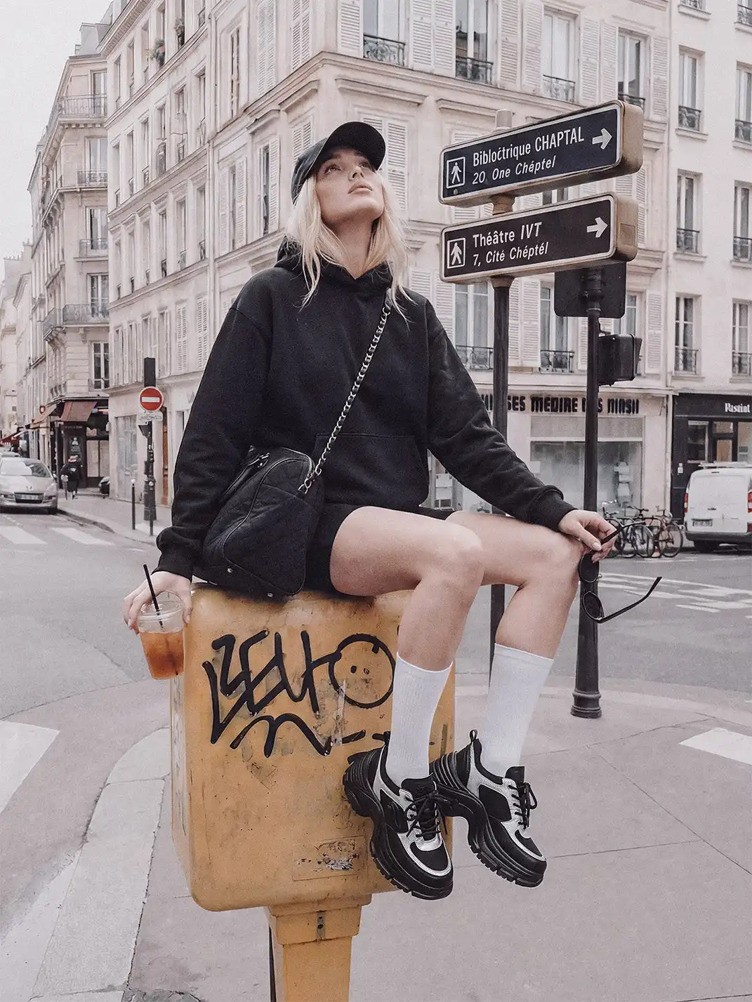 FYSPR | Black & Silver Chunky Platform Sneakers with Wave Sole