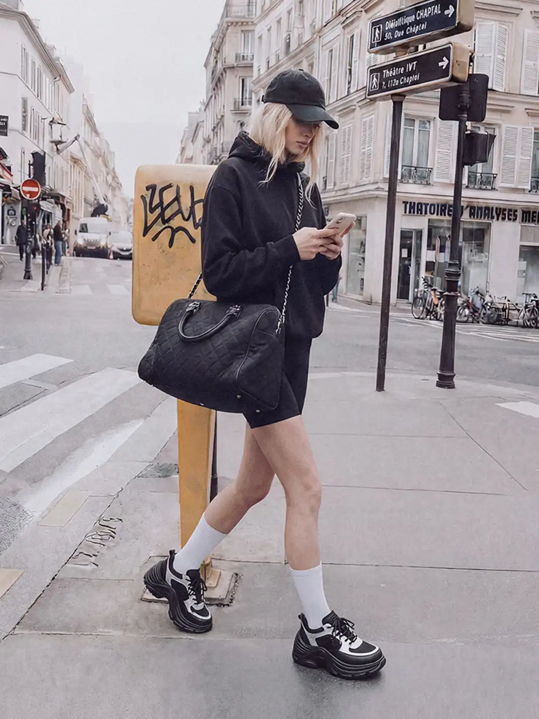 FYSPR | Black & Silver Chunky Platform Sneakers with Wave Sole