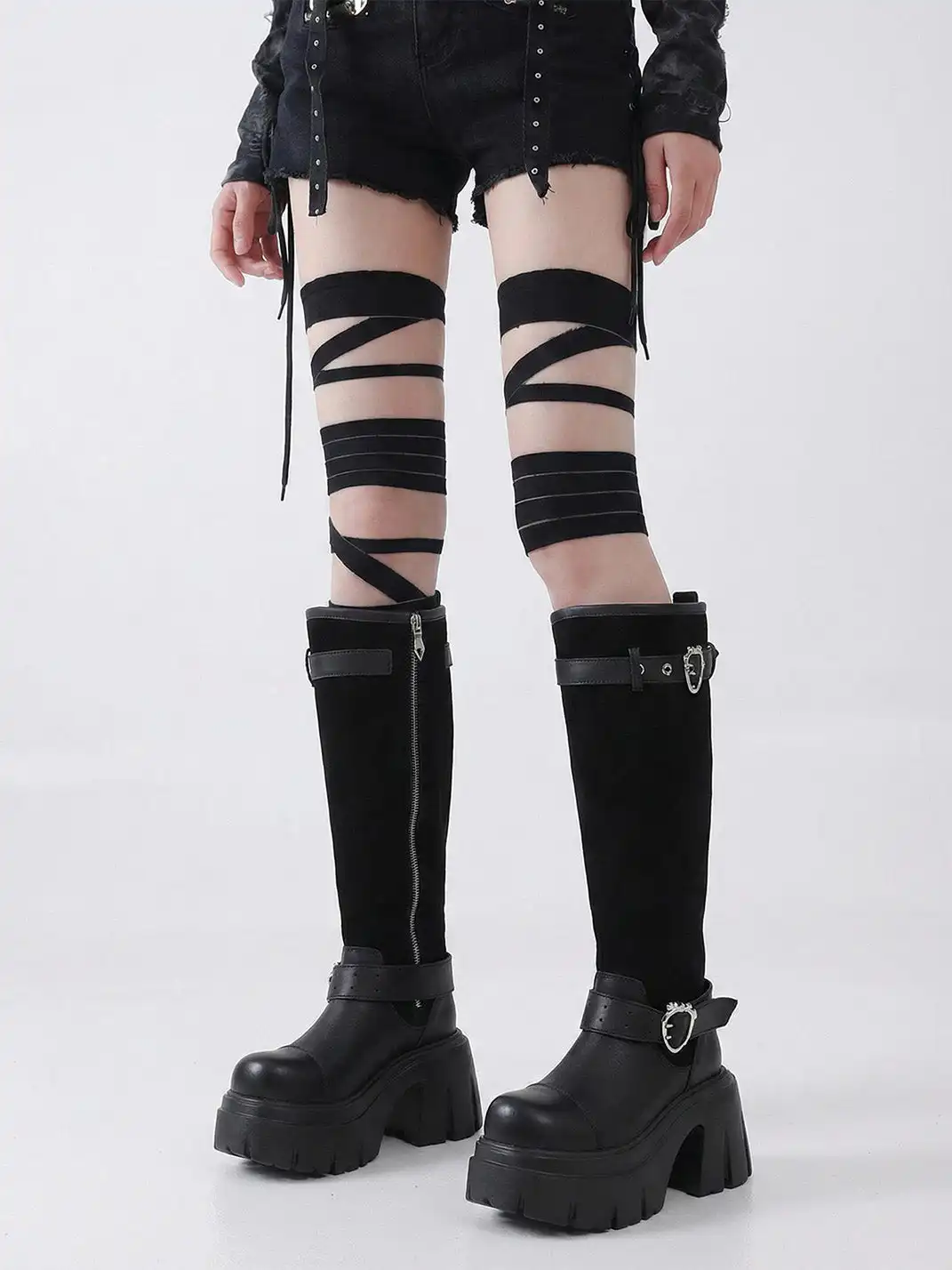 FYSPR | Zippered Belt Buckle Riding Boots