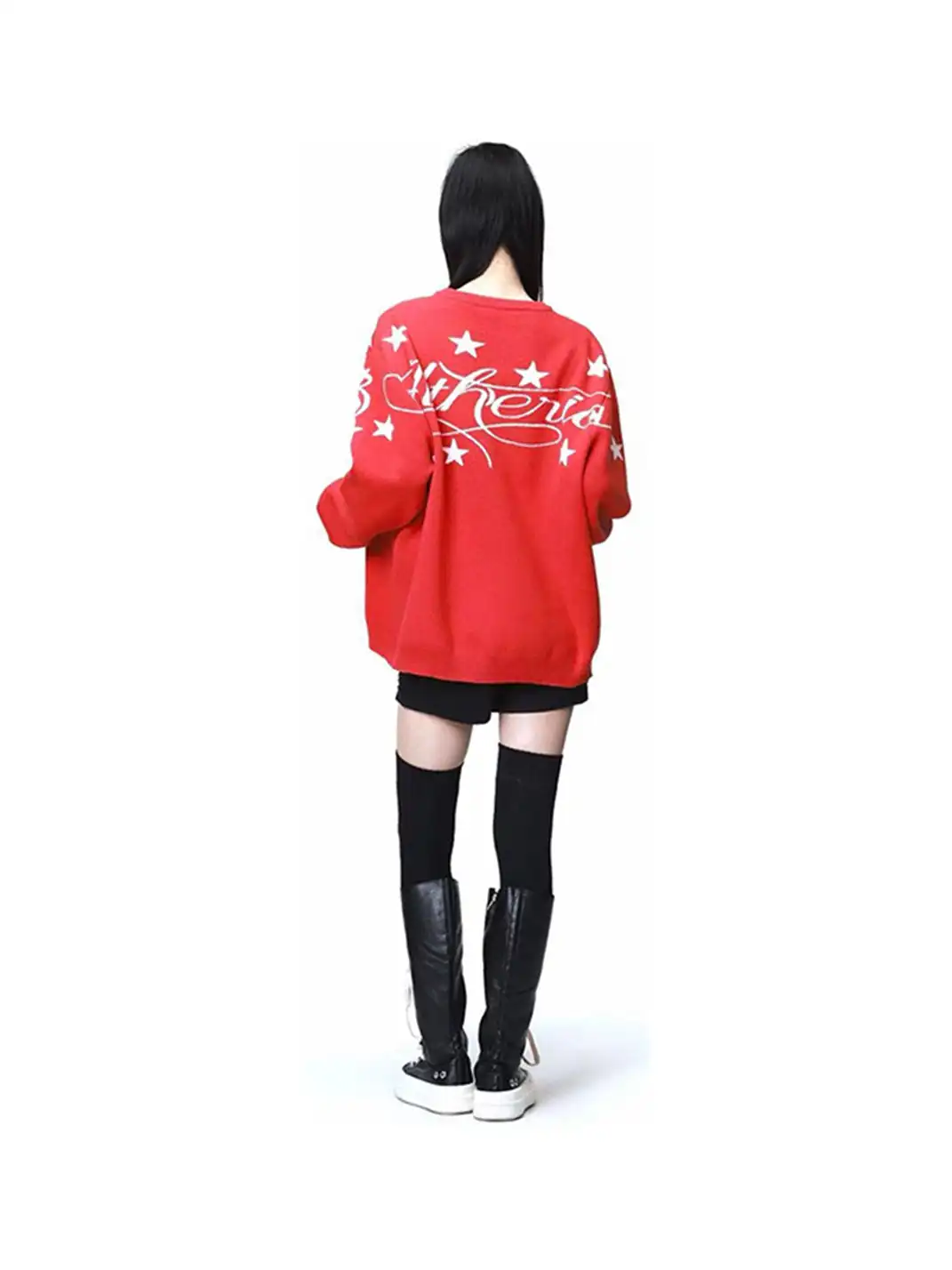 DETW | Slogan Jacquard Wool Drop Shoulder Sweater