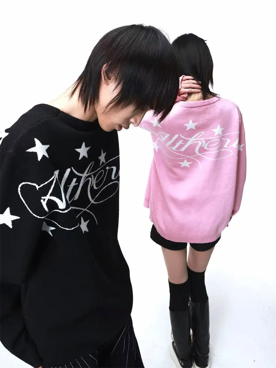 DETW | Slogan Jacquard Wool Drop Shoulder Sweater