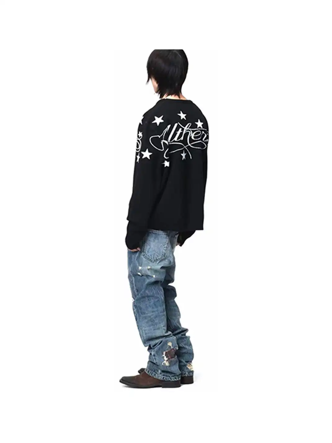 DETW | Slogan Jacquard Wool Drop Shoulder Sweater