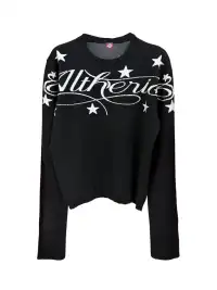 DETW | Slogan Jacquard Wool Drop Shoulder Sweater