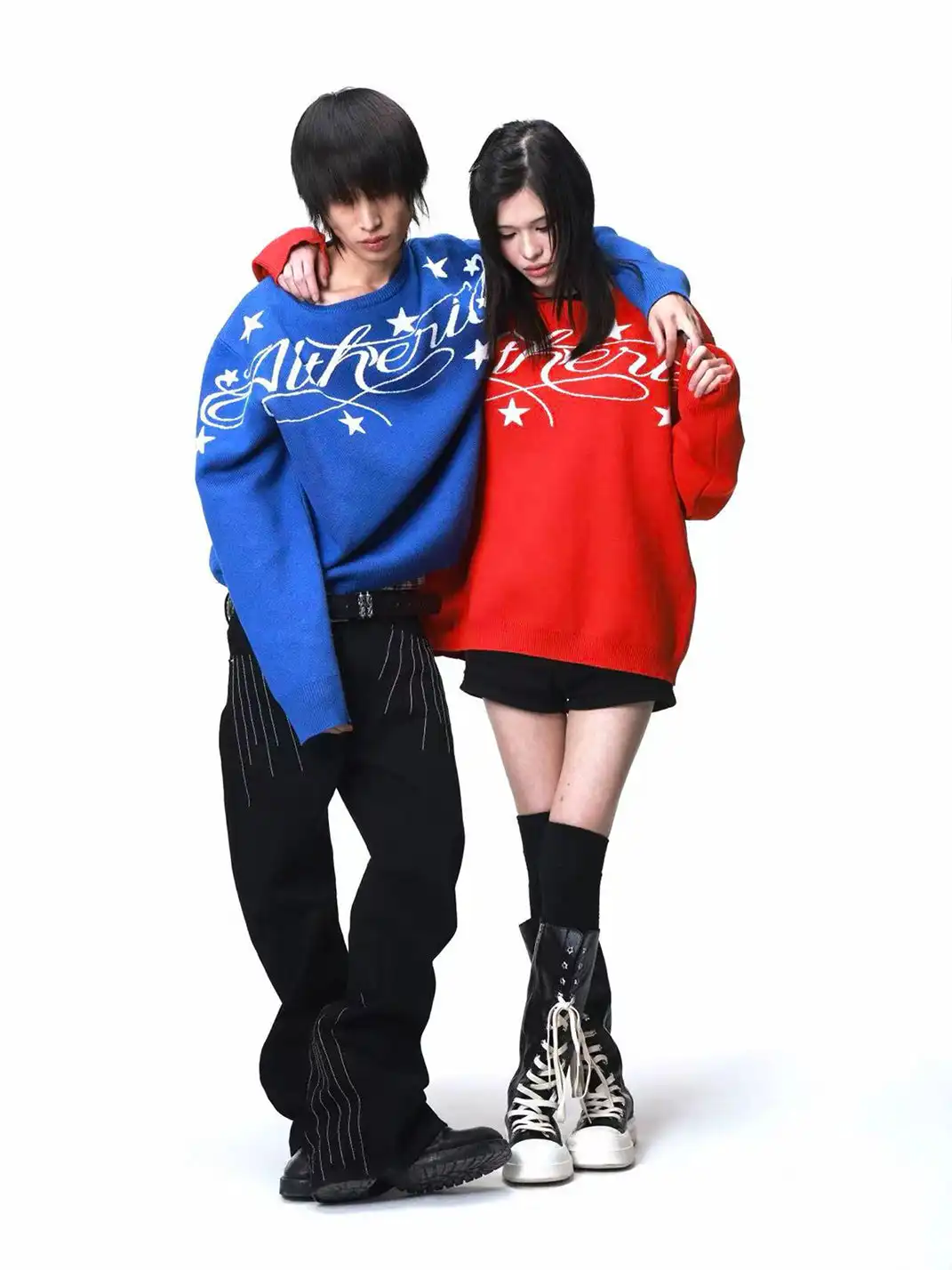 DETW | Slogan Jacquard Wool Drop Shoulder Sweater