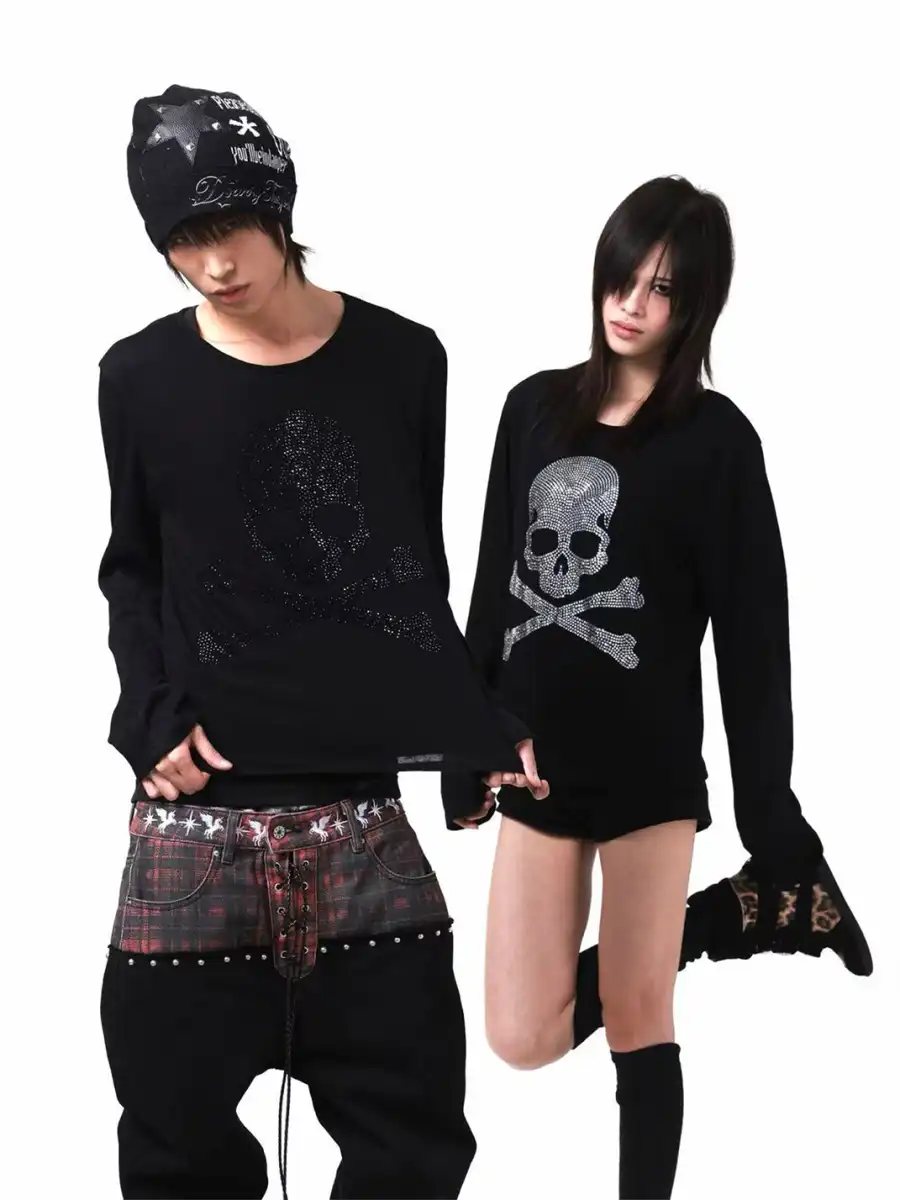 DETW | Rhinestone Skull Crew Neck Long Sleeve - 3