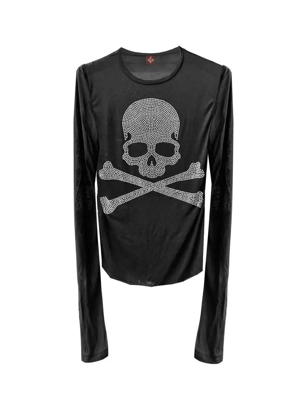 DETW | Rhinestone Skull Crew Neck Long Sleeve
