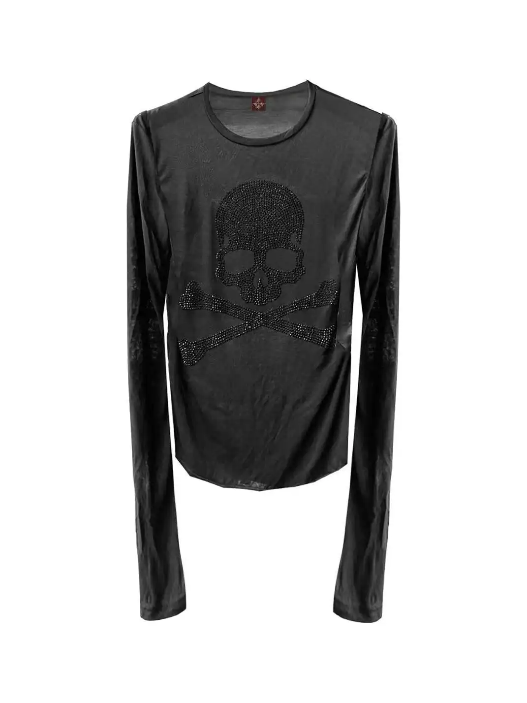 DETW | Rhinestone Skull Crew Neck Long Sleeve